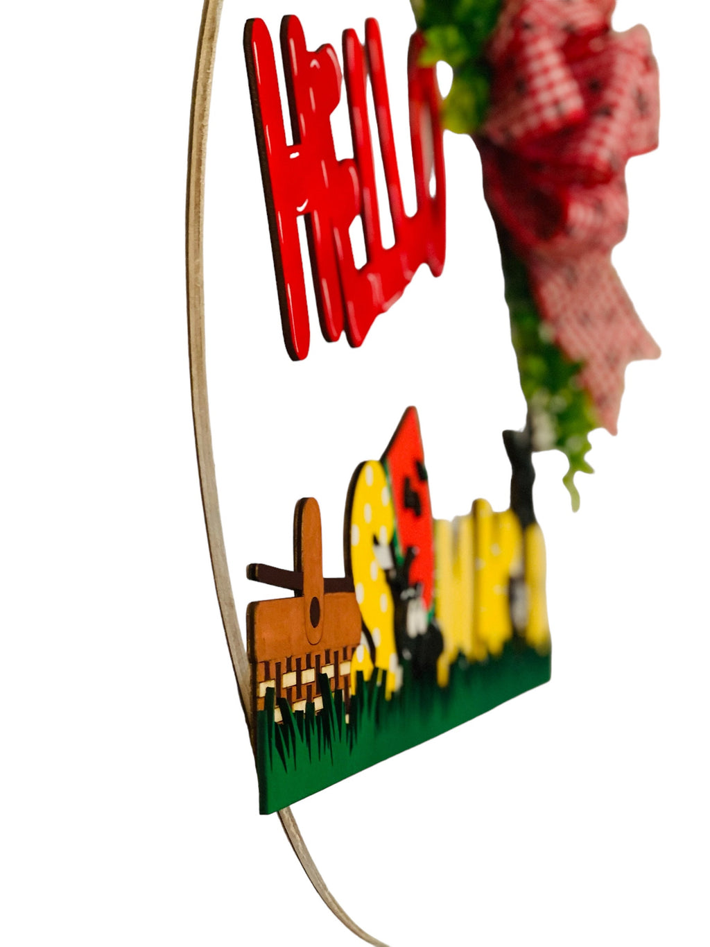 18" Round | Wooden | Summer | Picnic Basket Ants | Door Sign / Wreath
