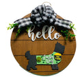 Add on Outfit for  Yorkie Frenchie Pug - Lucky Dog - Dog - Large Round Wooden Shiplap Door Hanger / Wreath / Sign