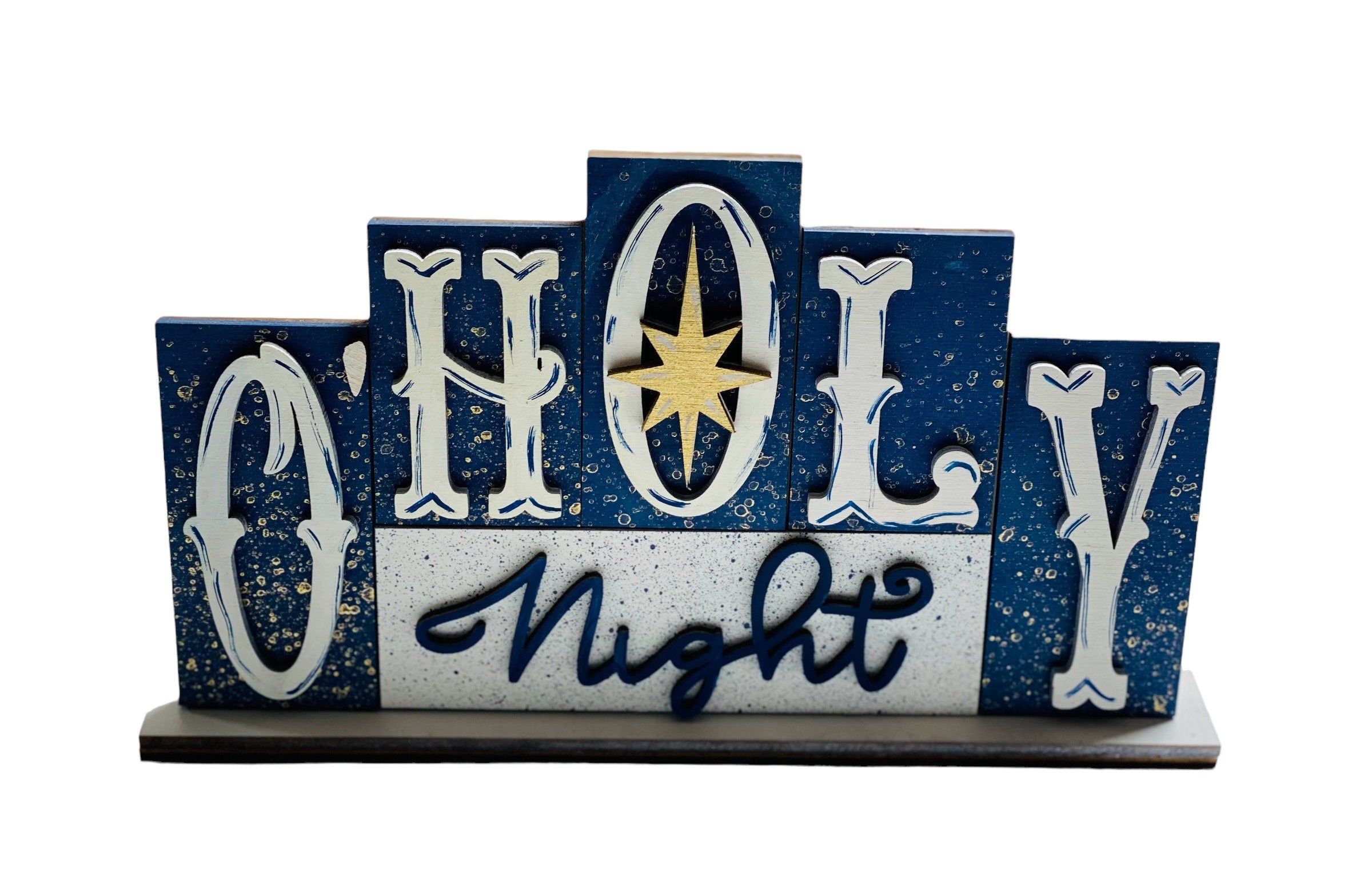 Religious | O Holy Night | Christmas | Xmas | Printed Block | Decorative | Shelf Sitter