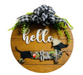 Add on Outfit for Dachshund Doxie - Fathers Day - Father’s Day - Weiner Dog - Large Round Wooden Shiplap Door Hanger / Wreath / Sign