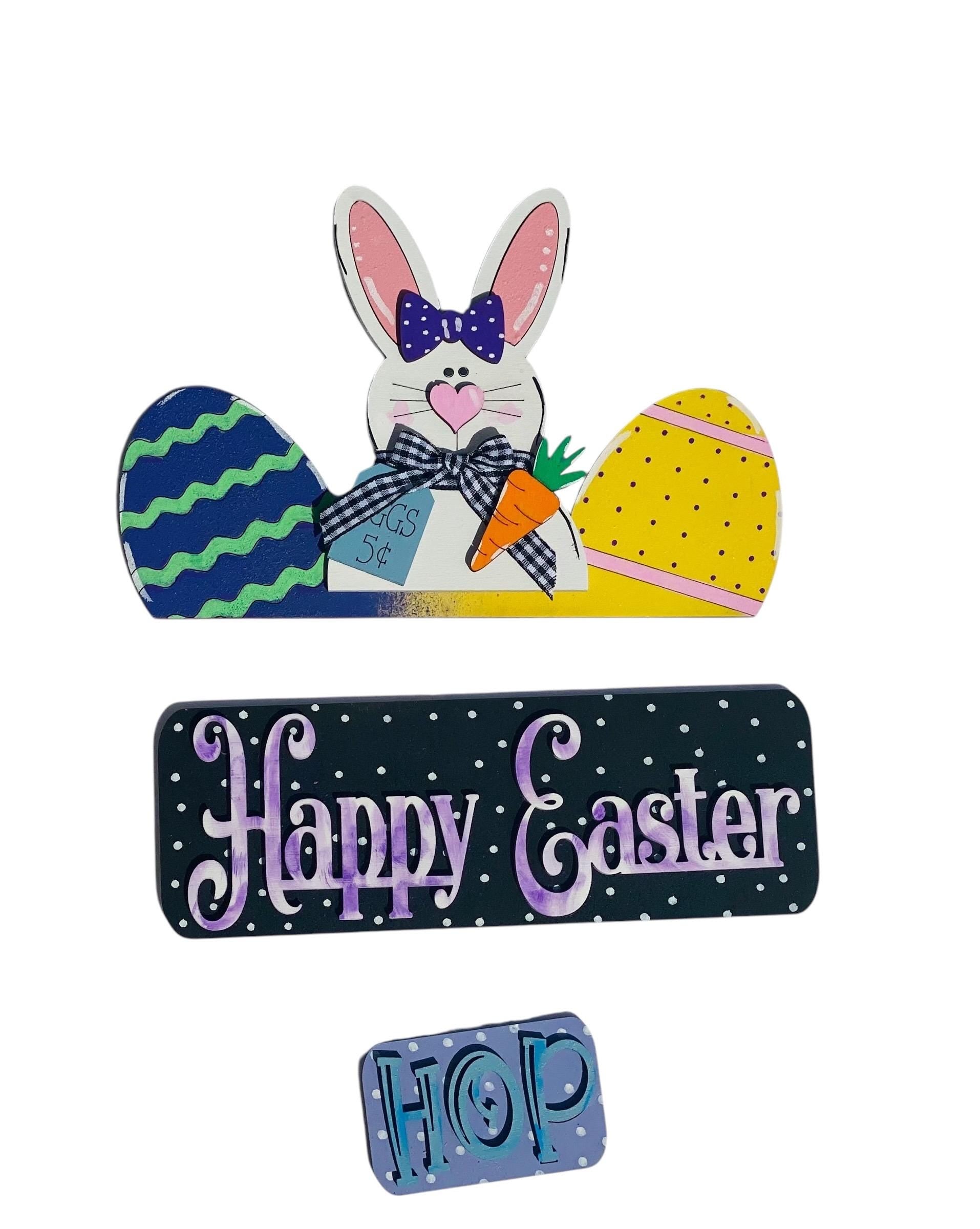 Add On - Happy Easter -  Bunny Eggs Set - Interchangeable- Vintage Truck - Stand up - Door Sign