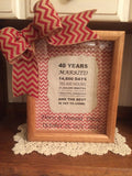 Personalized 40th Wedding Anniversary Gift Years, Months, & Days Countdown 8 x 10 Wooden Shadow Box FREE SHIPPING