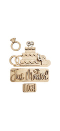 DIY Blank - Wedding - Just Married - Truck Insert - Stand Up Shelf Sitter - Home Decor