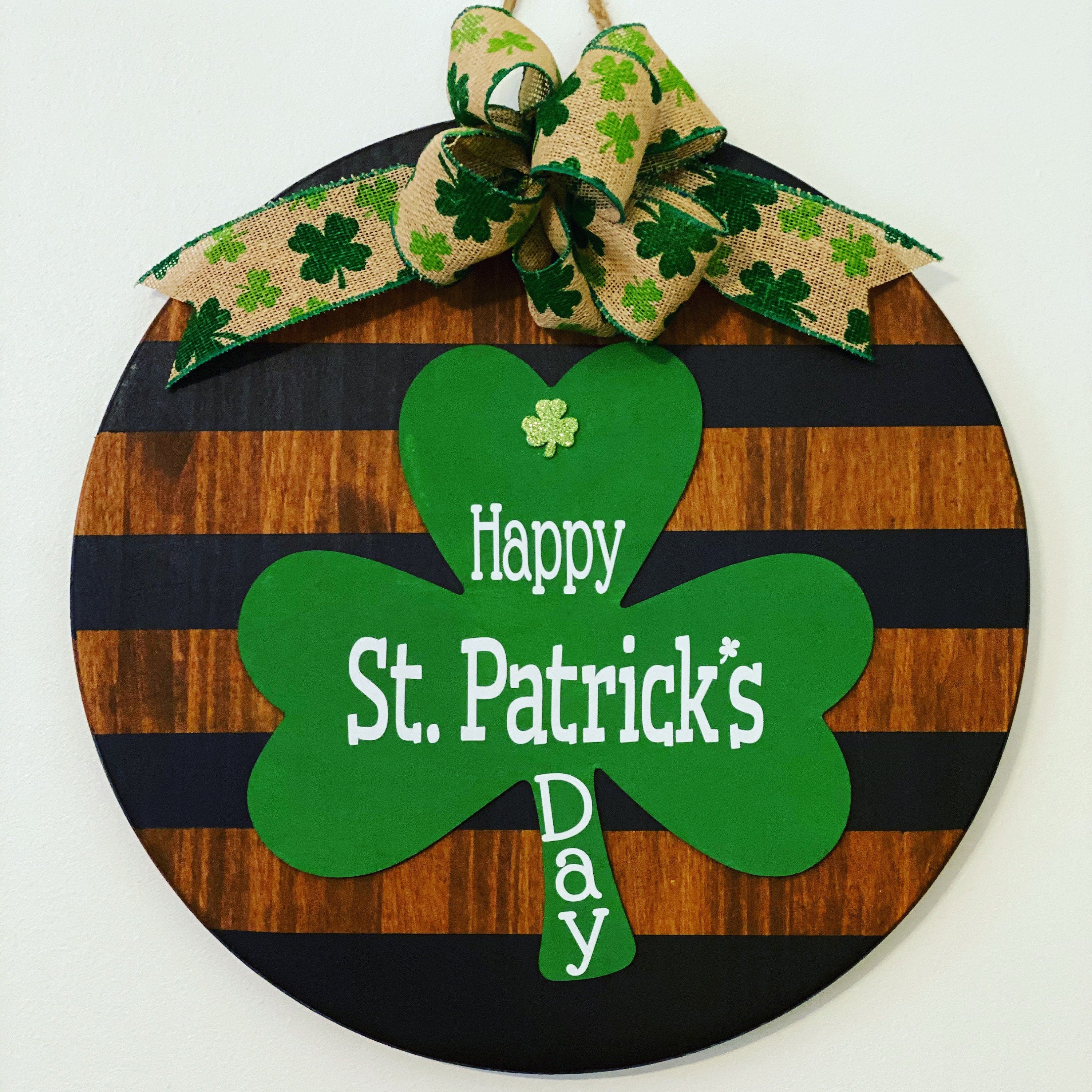 18" Round | Split Brown / Black | St Patrick’s Day | Door Sign / Wreath