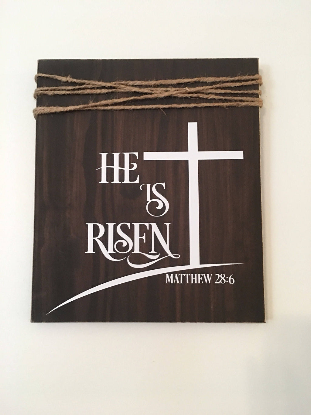 He Is Risen Matthew 28:6 Religious Rustic  Easter Wooden Wall Sign