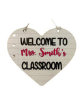 Teacher’s Room - Personalized - Wooden Notebook Paper Heart - Door Sign / Wreath
