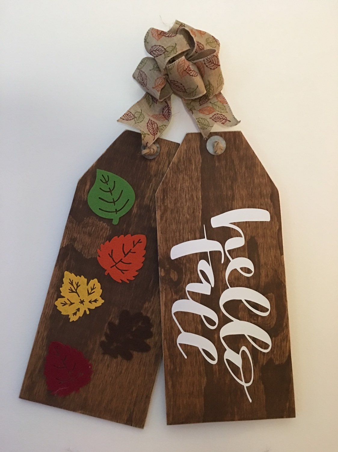 Hello Fall Wooden Door Tags / Sign