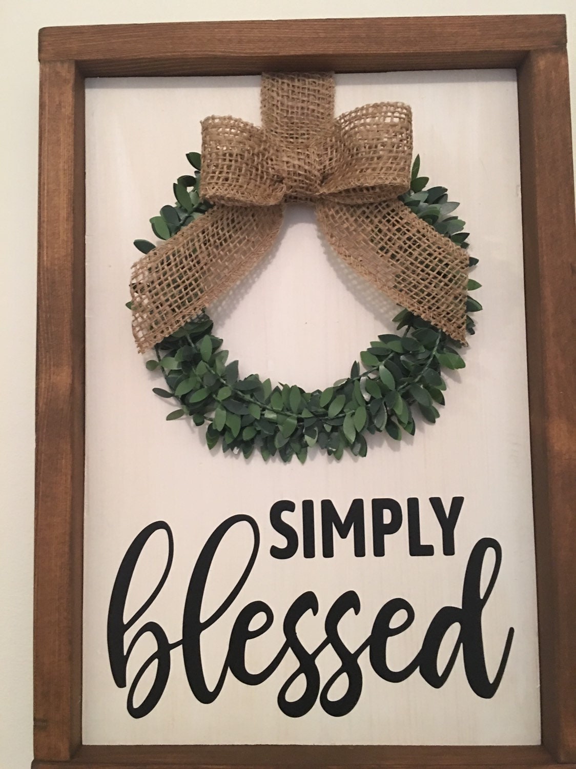 Rustic White Wooden Framed Simply Blessed Framed Sign