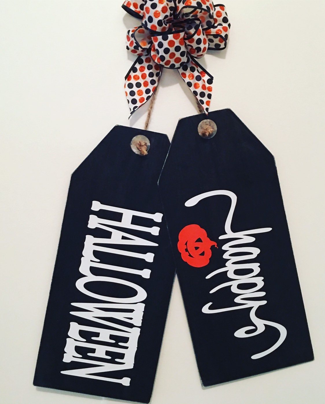 Happy Halloween Wooden Fall Door Tags / Signs