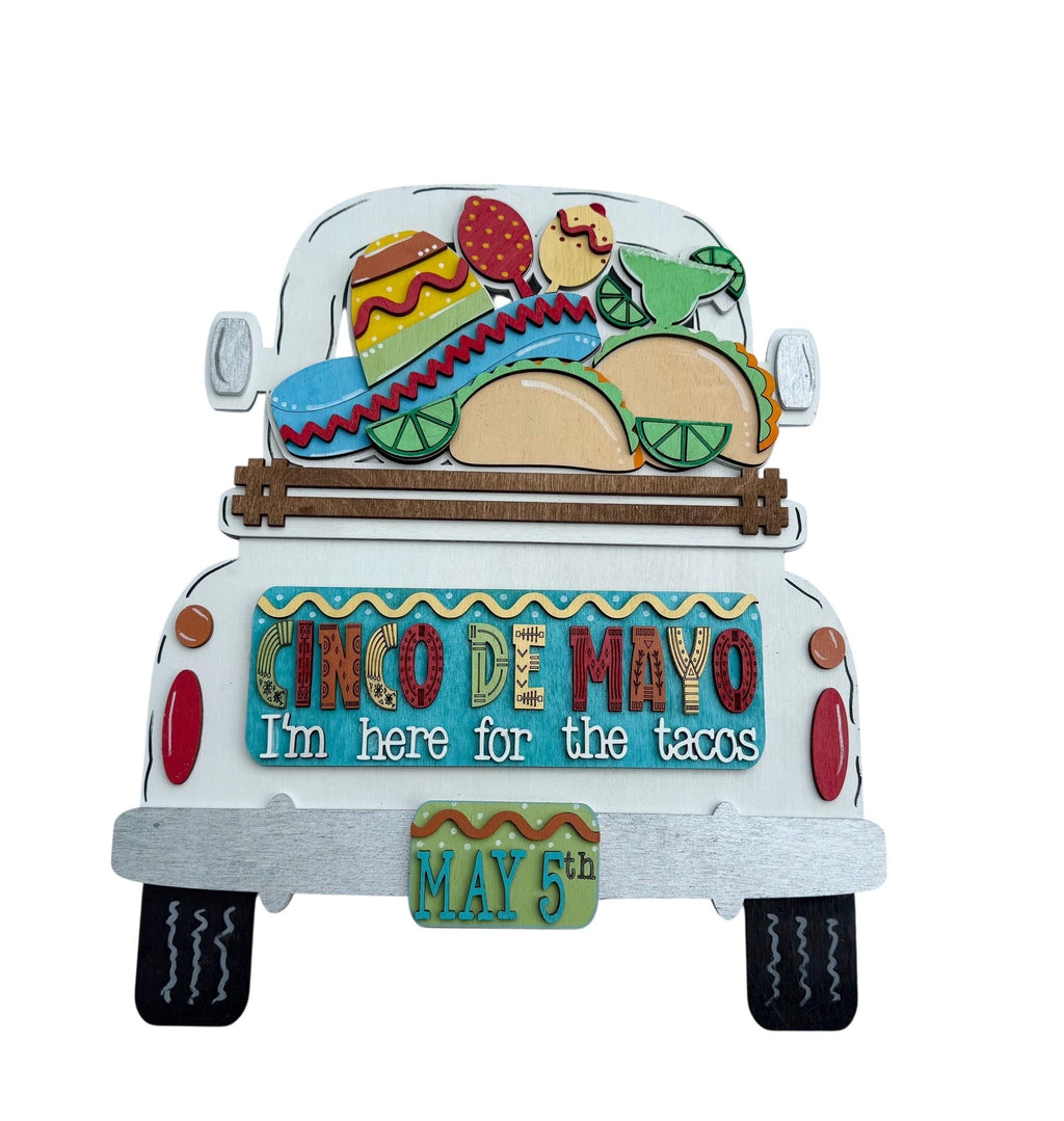 Add On Cinco De Mayo Set - Interchangeable- Vintage Truck - Stand up - Door Sign