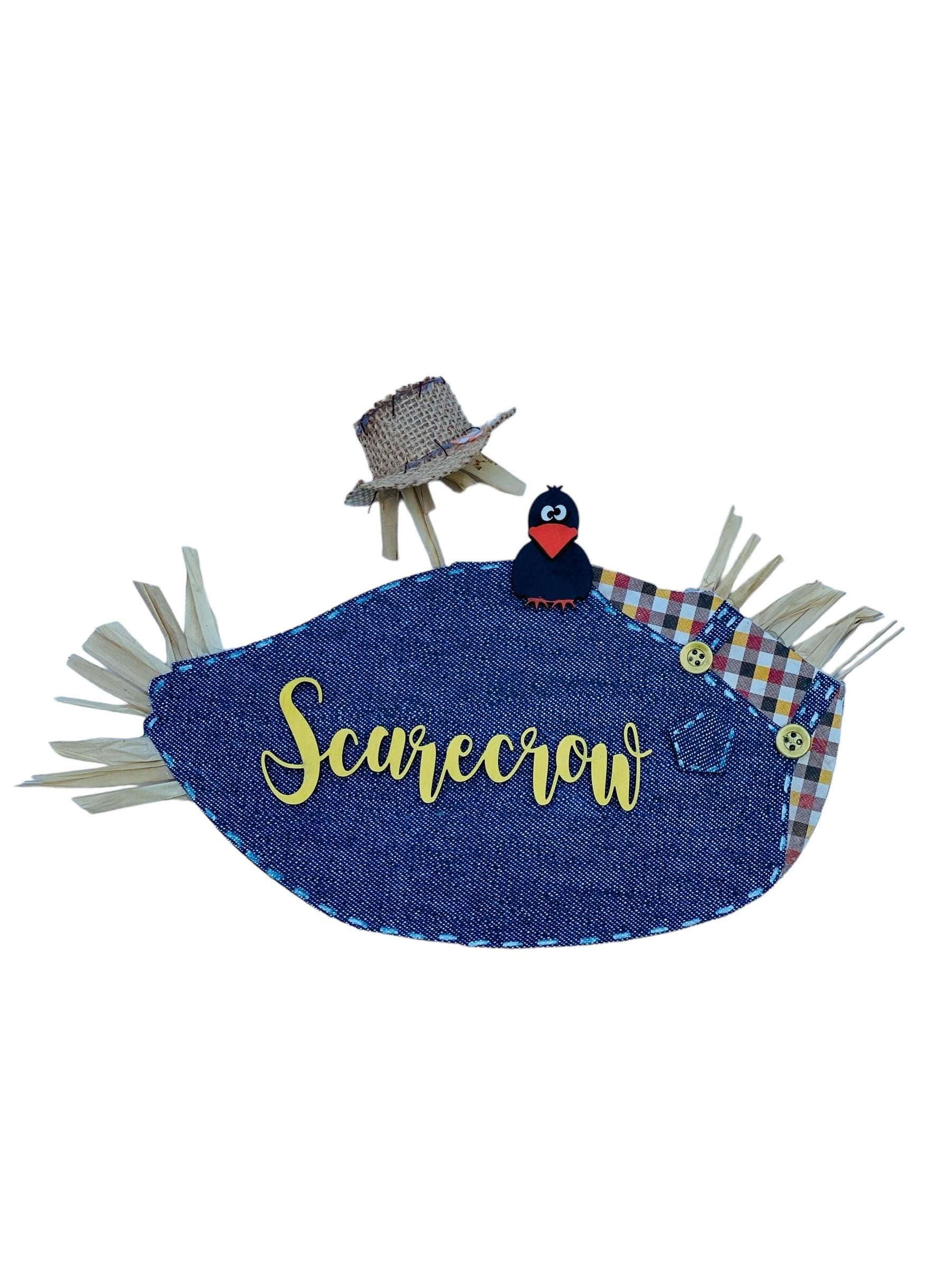 Add on Outfit - Fall - Scarecrow - For Goose Goosey Interchangeable Large Round Wooden Shiplap Door Hanger / Wreath - Standup