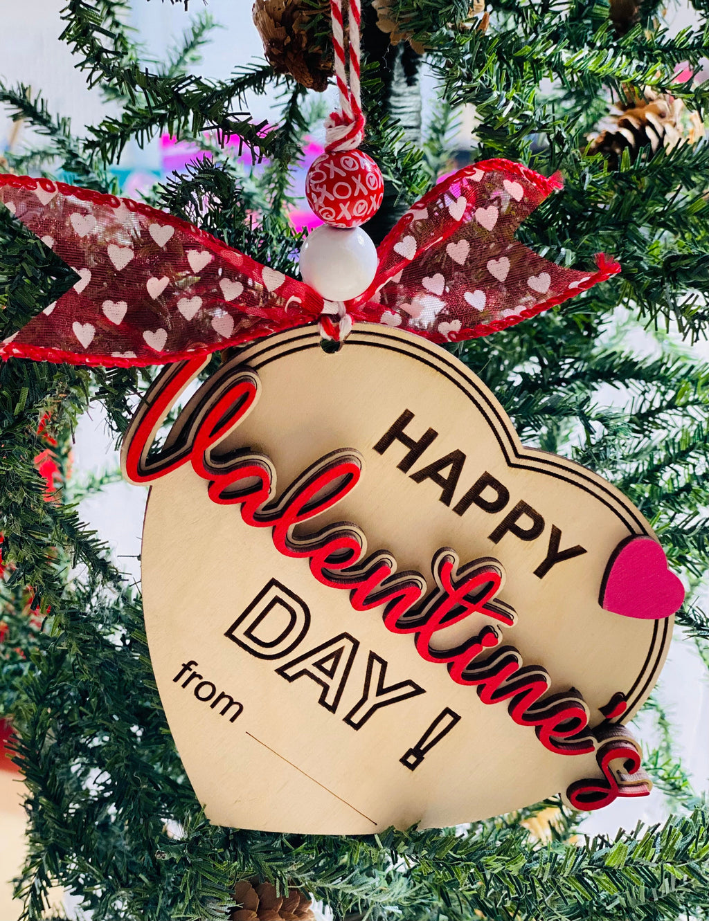 Valentines - Happy Valentine’s Day - Money or Gift Card Holder - Wooden Ornament