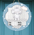 Elephant - Zoo Animals - Hospital Room - Personalized - Baby Shower Gift - Door Sign / Wreath