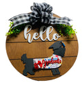 Add on Outfit for  Yorkie Frenchie Pug - Graduate - Graduation - Dog - Large Round Wooden Shiplap Door Hanger / Wreath / Sign