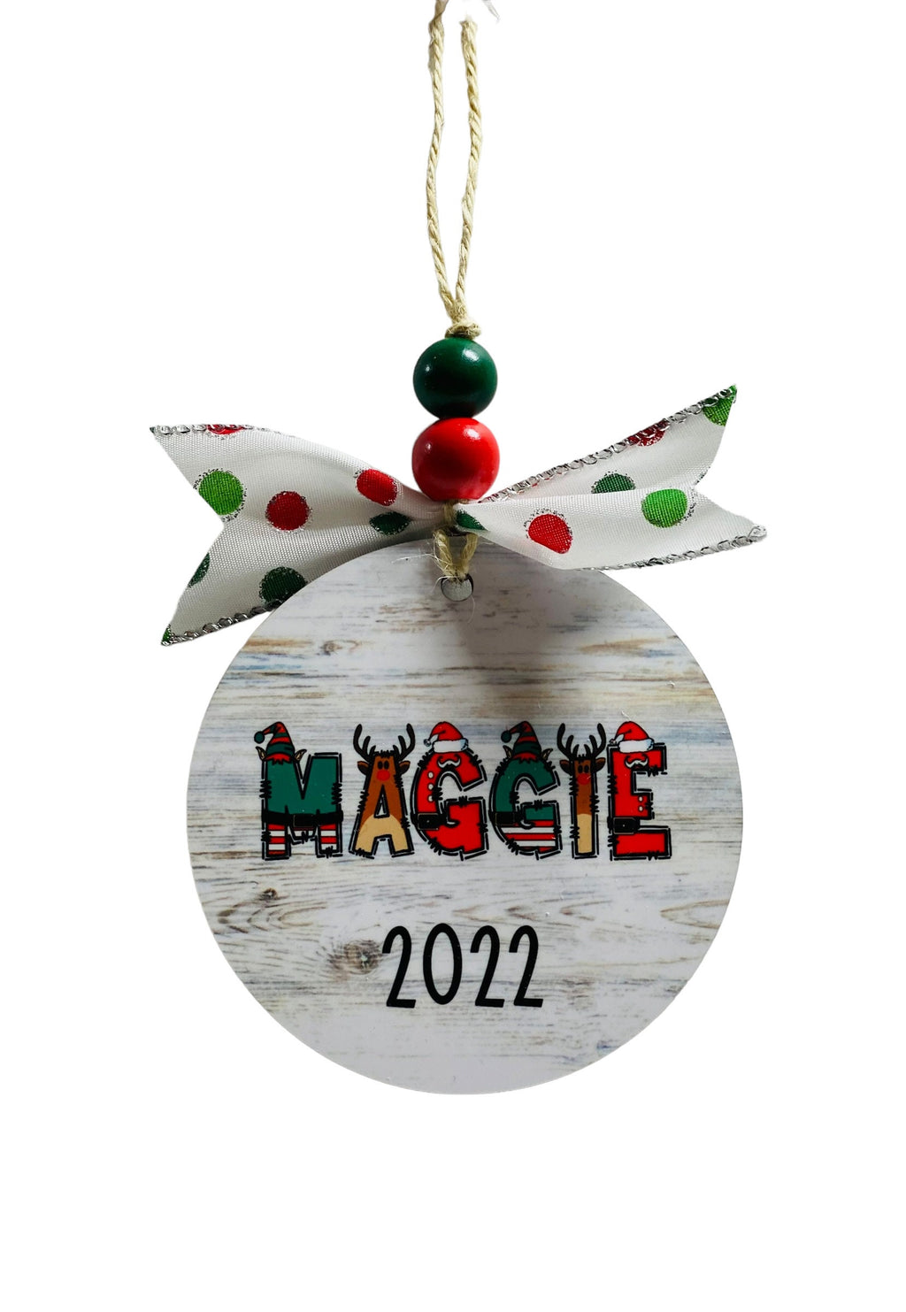 Personalized - Christmas Font - With Year - Ornament