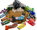 Hello Yorkie - Interchangeable Holidays Seasons - Large Round Wooden Shiplap Door Hanger / Wreath/Sign - Gift Mom
