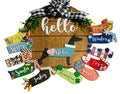 Hello - Doberman - Dog - Interchangeable Holidays Seasons - Large Round Wooden Shiplap Door Hanger / Wreath/Sign - Gift Mom