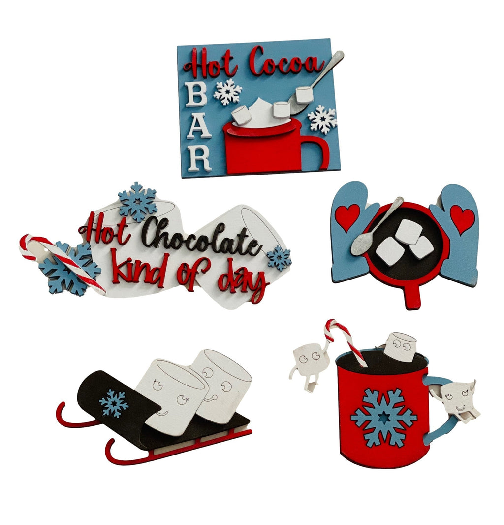Hot Cocoa Chocolate | Winter | Christmas | Tier Tray Decor- Set of 5 - Finished - Home Decor