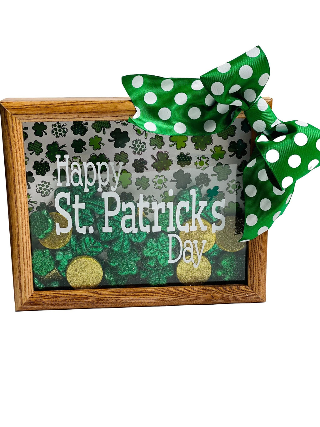 Happy St. Patrick’s Day - 8 x 10 Wooden Shadow Box - With Filler