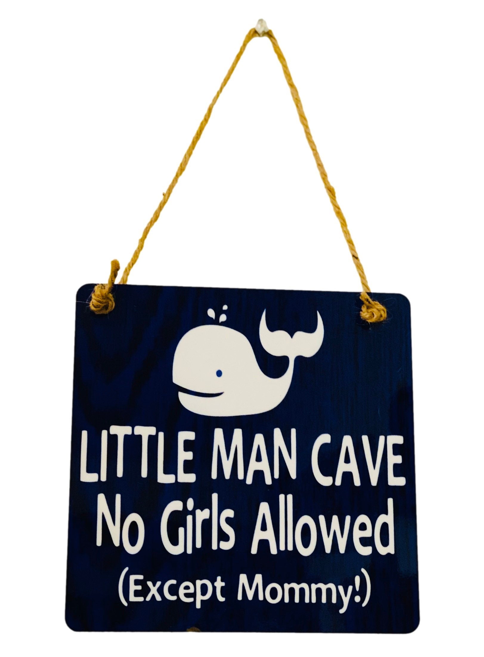 Adorable | Little Man Cave No Girls Allowed (Except Mommy!) ™  | Whale Nautical | Wooden Door Sign | Little Boys Room | Nursery
