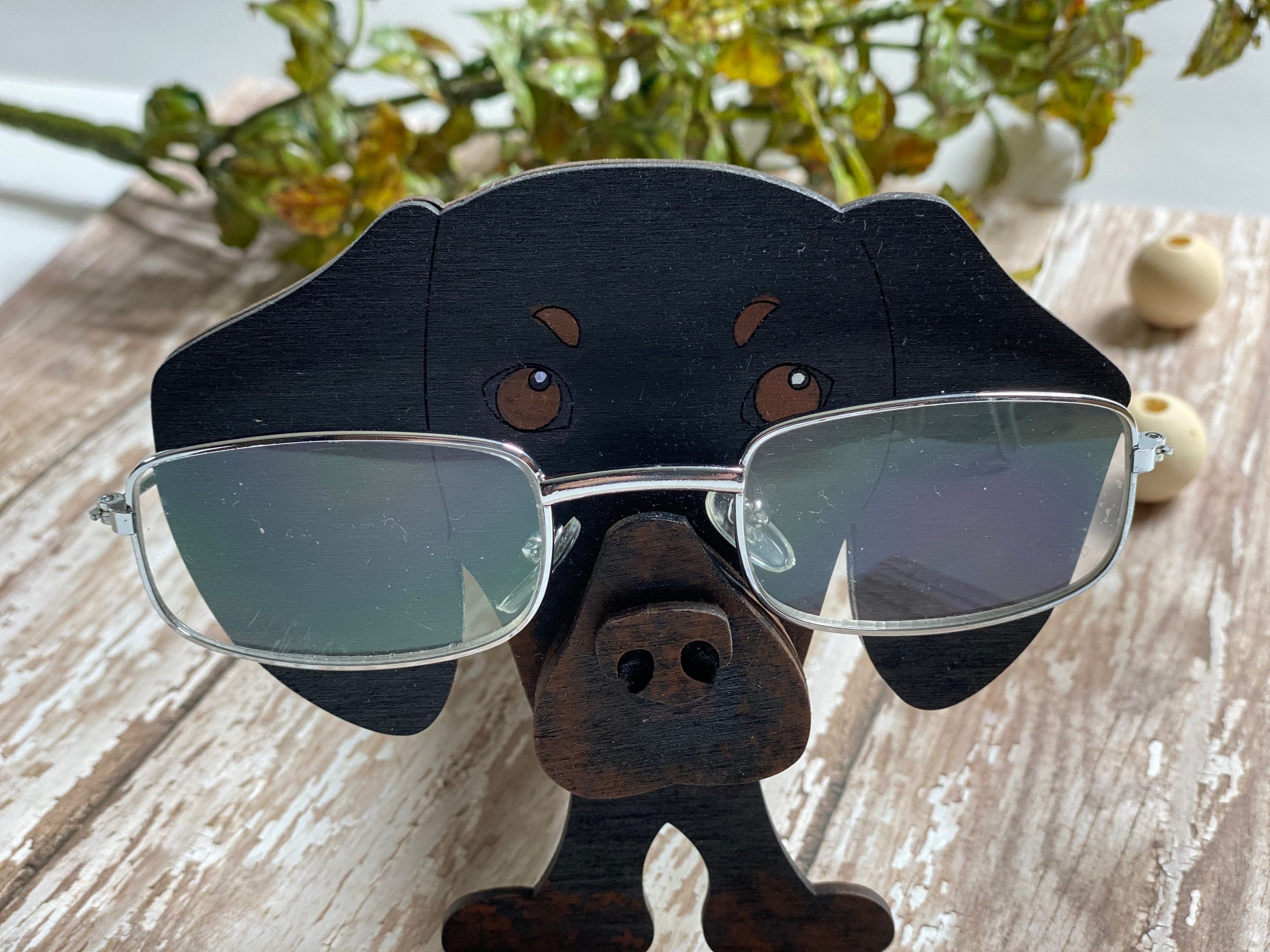 Dachshund - Doxie - Black and Tan - Dog - Eyeglass Stand - Holder