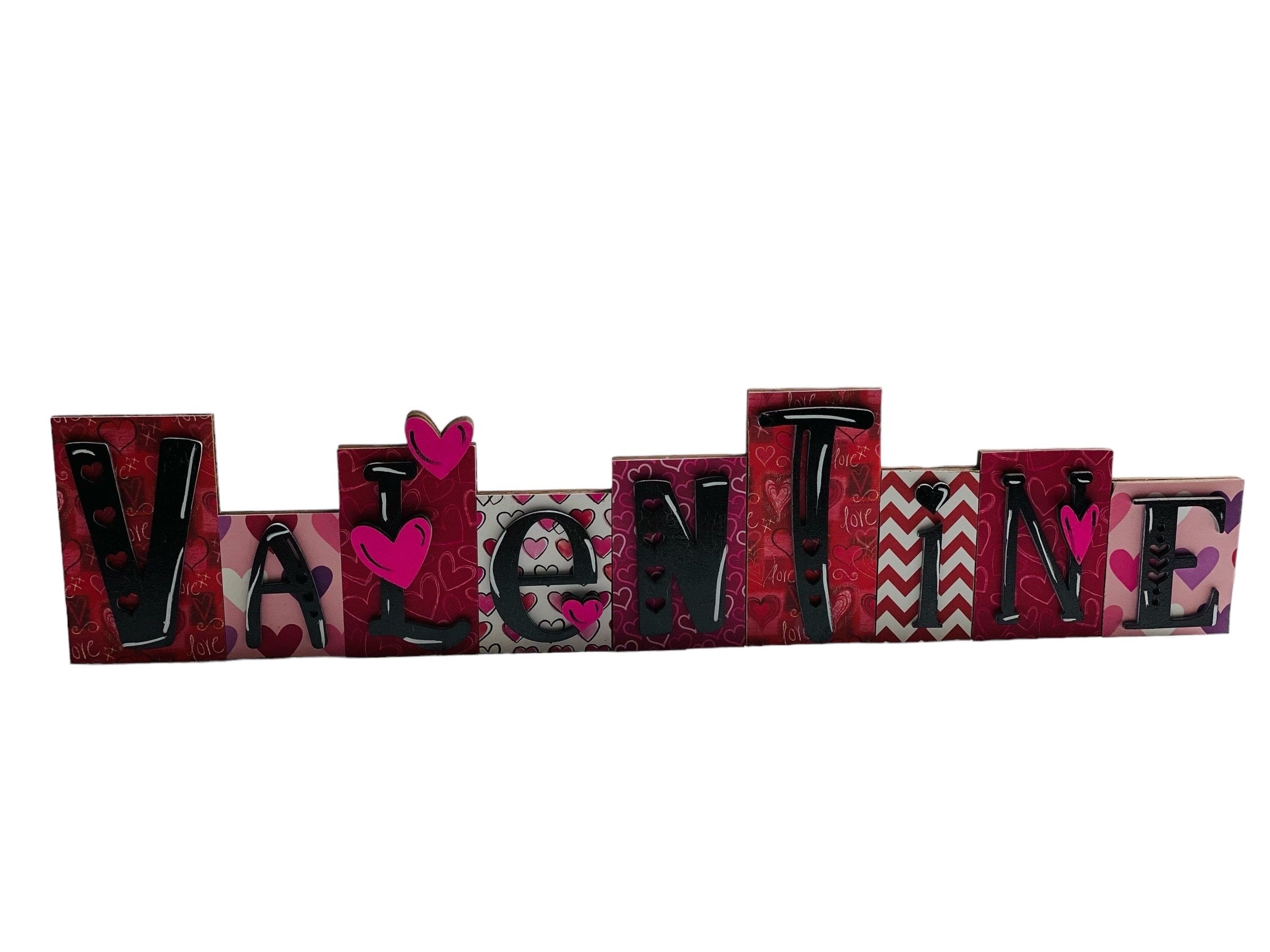 Valentine | Block Sign | Valentine’s Valentines Day | Winter | Decorative | Shelf Sitter