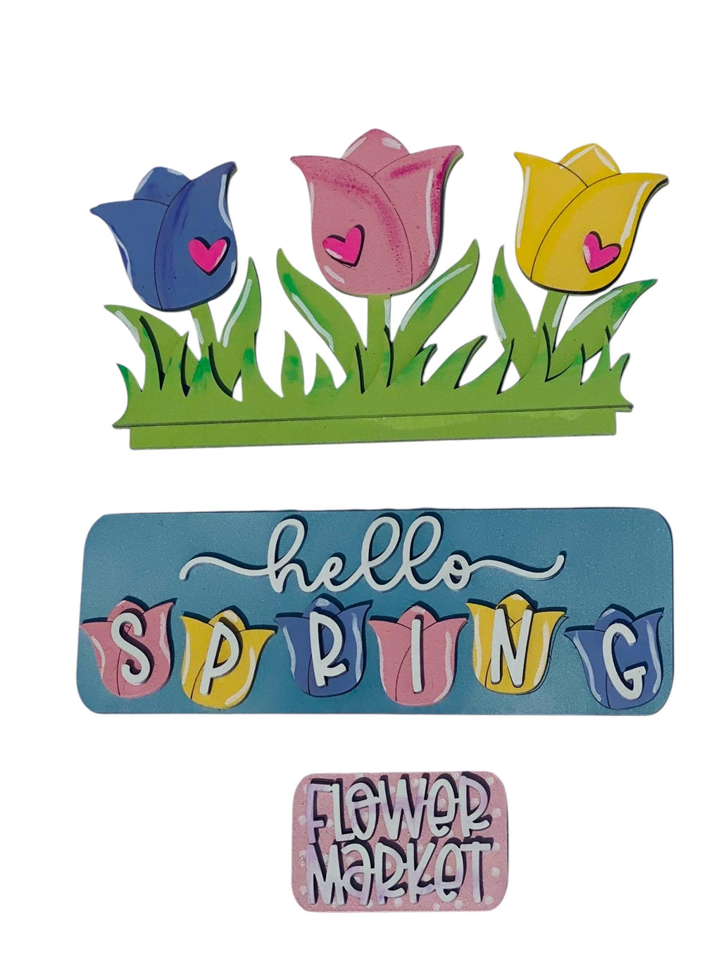 Add On Spring Tulip Set - Interchangeable- Vintage Truck - Stand up - Door Sign