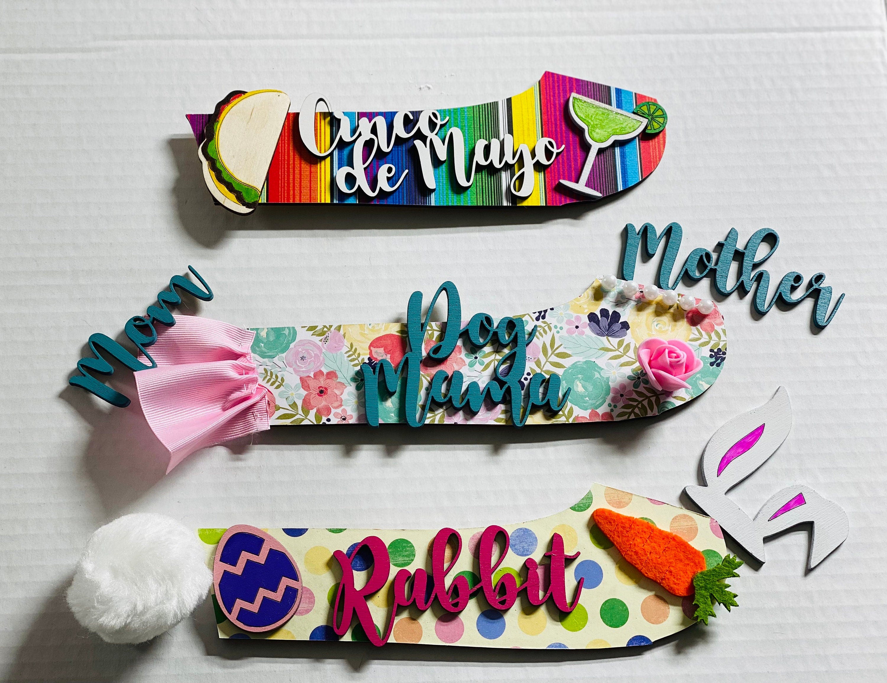 Add on Outfit for Dachshund Doxie - Cinco de Mayo - Weiner Dog - Large Round Wooden Shiplap Door Hanger / Wreath / Sign