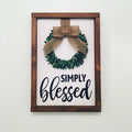 Rustic White Wooden Framed Simply Blessed Framed Sign