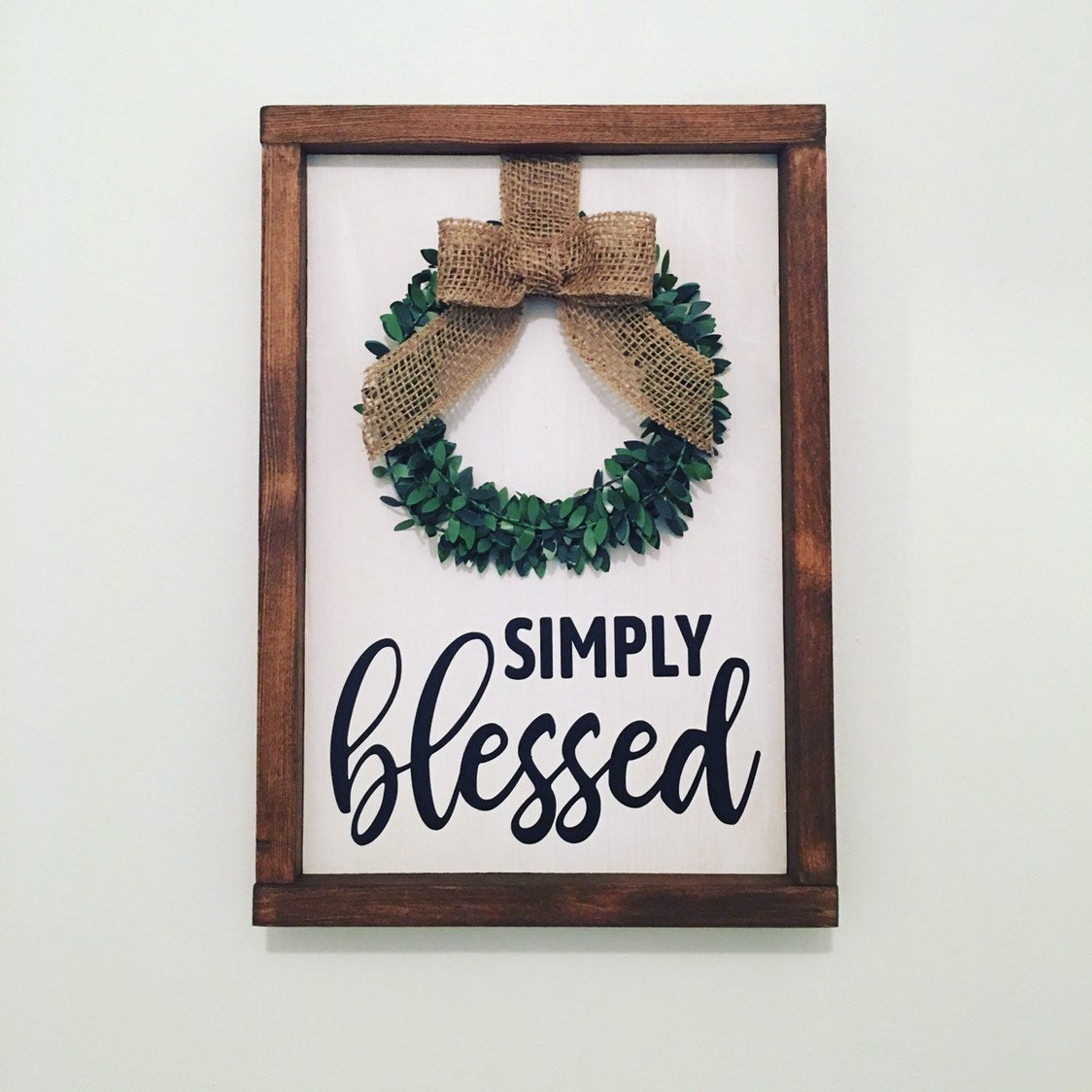 Rustic White Wooden Framed Simply Blessed Framed Sign