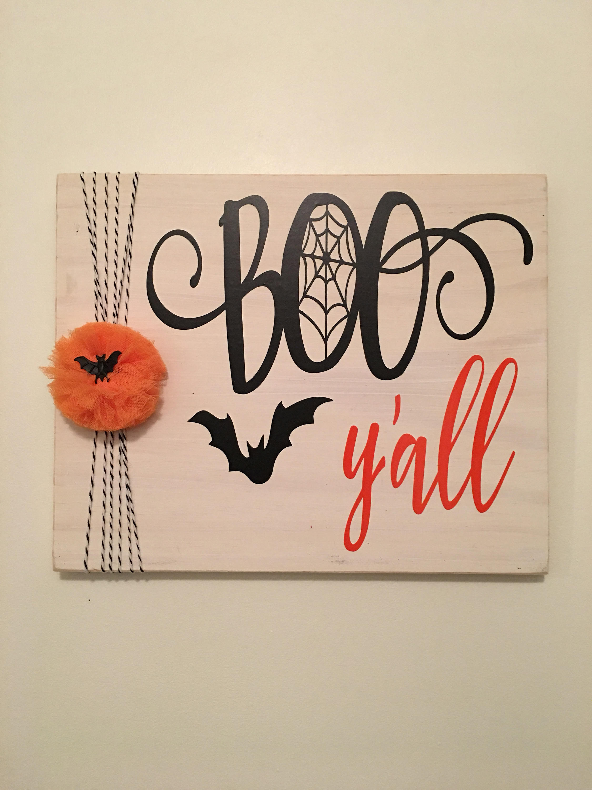 Rustic 11" x 14" Wooden Boo Y'all Halloween Sign
