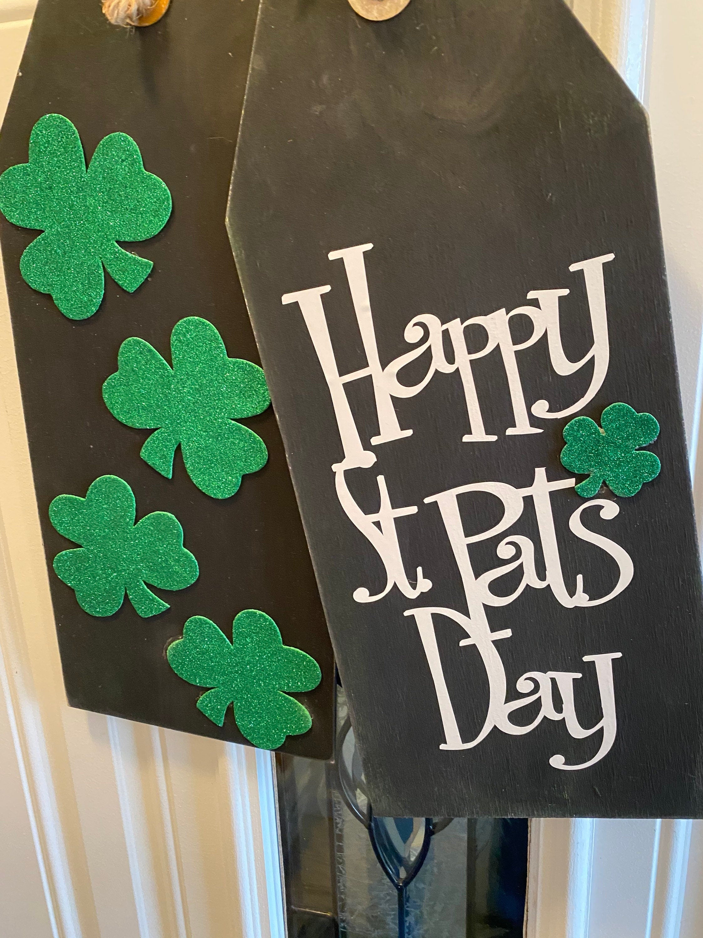 Happy St Patrick’s Day - Black Wooden - St Pat’s - Door Tags - Signs