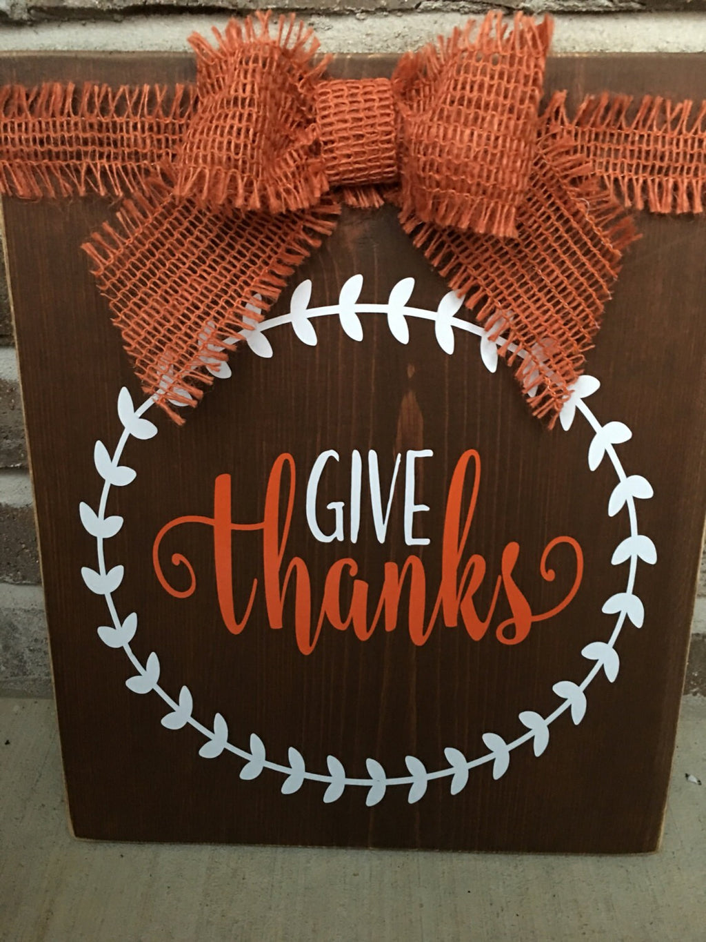 Give Thanks Rustic Wooden Fall / Thanksgiving Sign