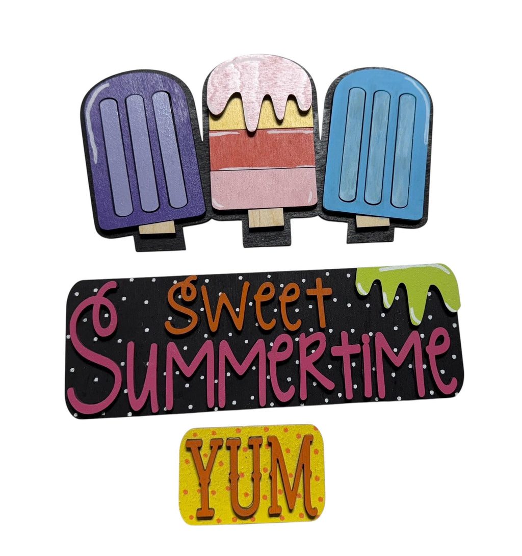 Add On Summertime Popsicle Set - Interchangeable- Vintage Truck - Stand up - Door Sign
