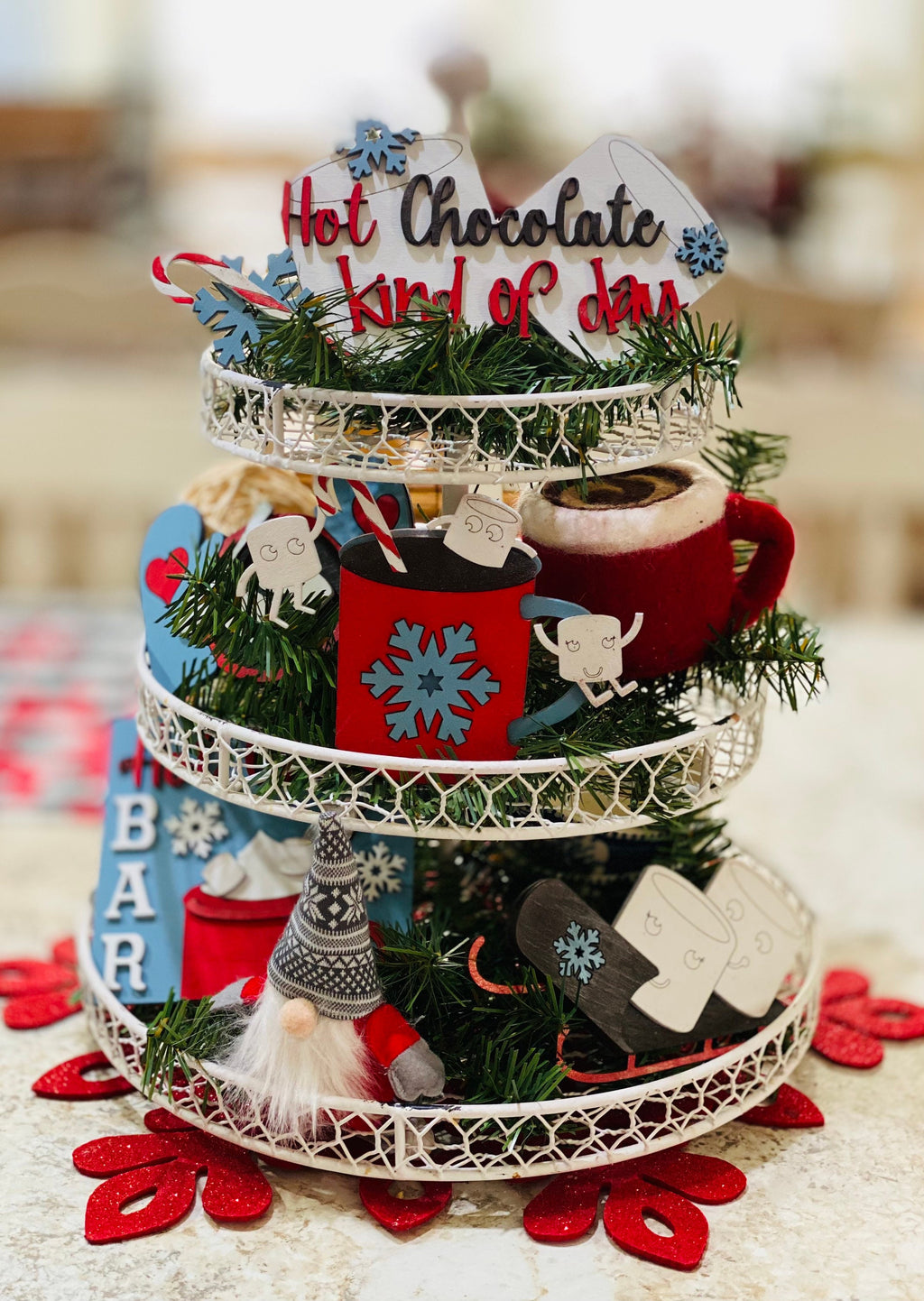 Hot Cocoa Chocolate | Winter | Christmas | Tier Tray Decor- Set of 5 - Finished - Home Decor