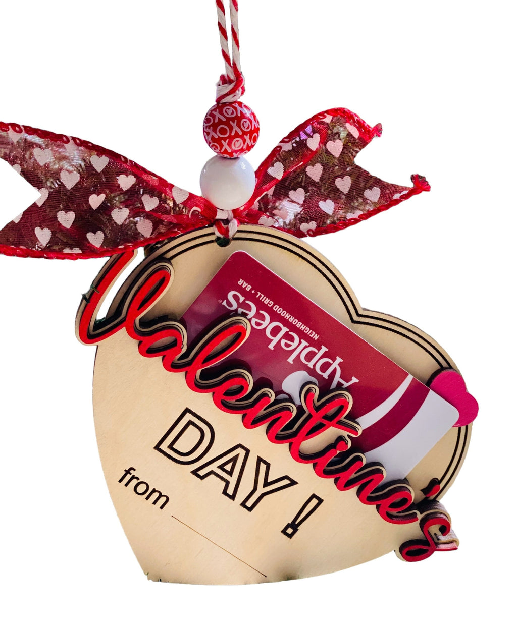 Valentines - Happy Valentine’s Day - Money or Gift Card Holder - Wooden Ornament