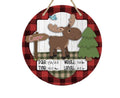 Hospital Bassinet - Birth Announcement Stats - Woodsy Moose Buffalo Plaid - Personalized -  - Baby Shower Gift