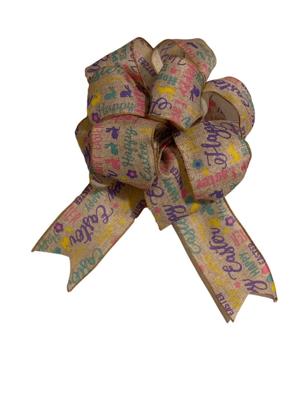 Easter Bunny Sayings - Add On Bow for Wreaths or Signs - Puffy Fluffy Bow for Gift or Present