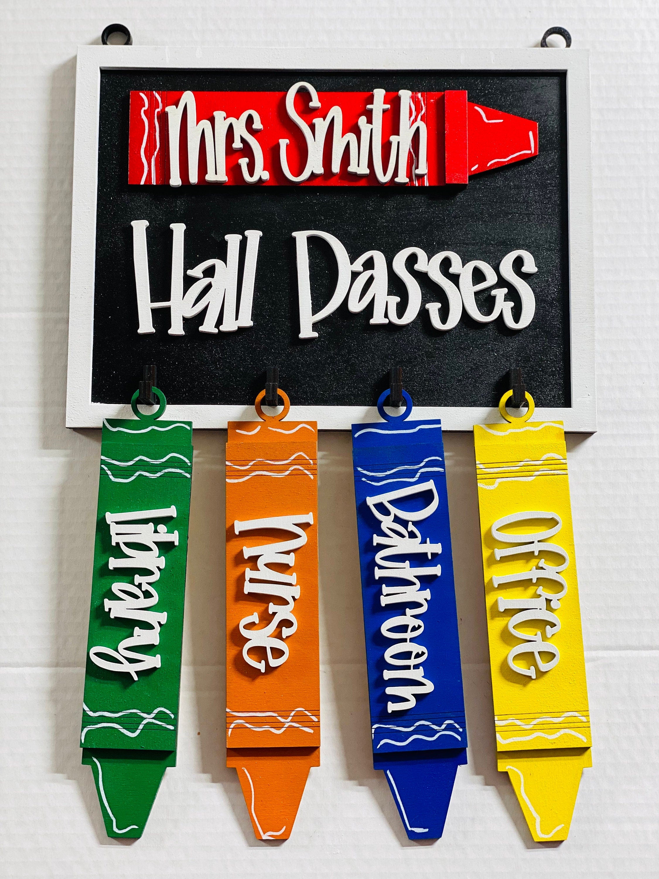 Teacher’s Room - Personalized - Wooden Hall Passes - Wall Sign