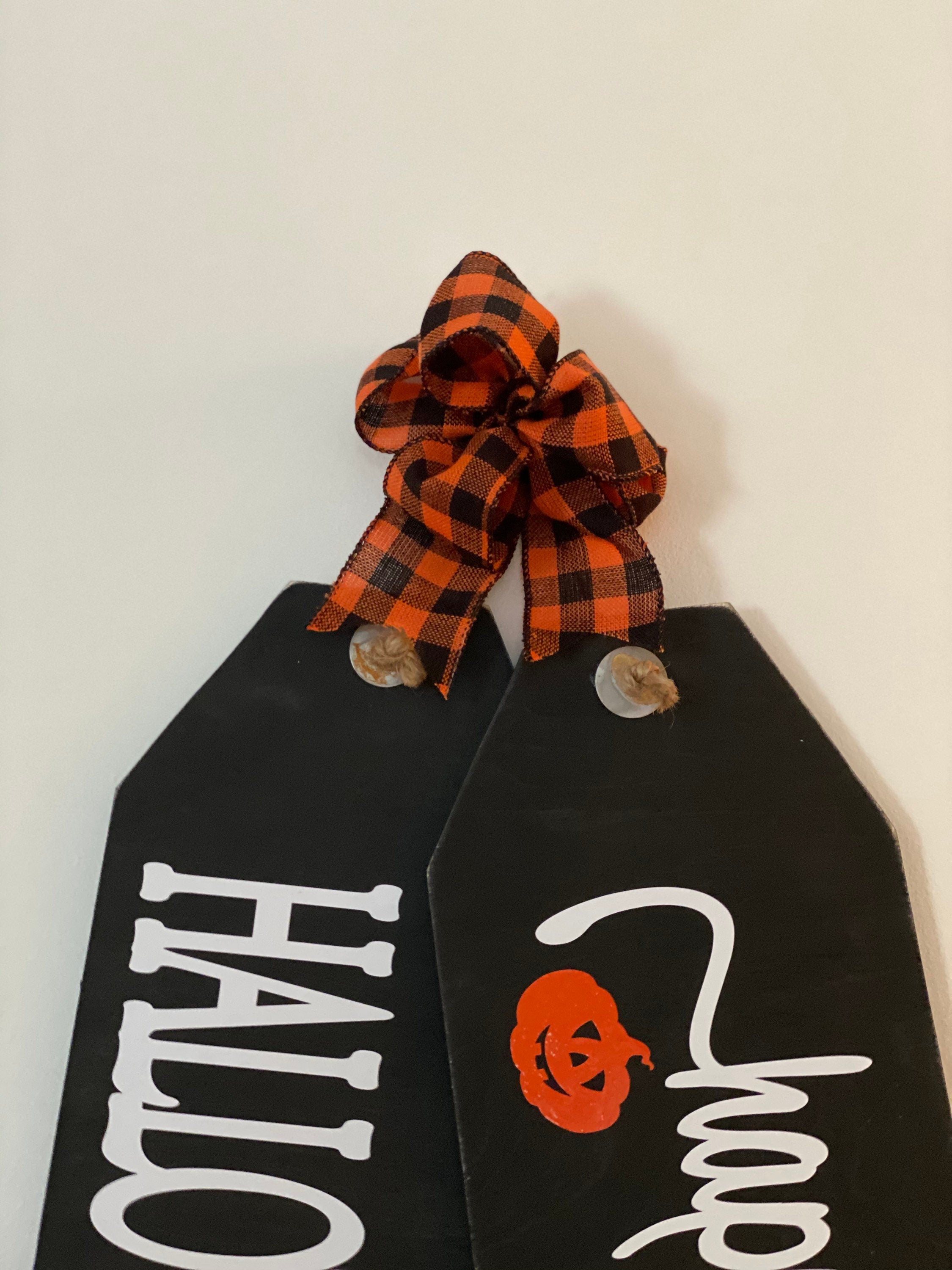 Happy Halloween Wooden Fall Door Tags / Signs