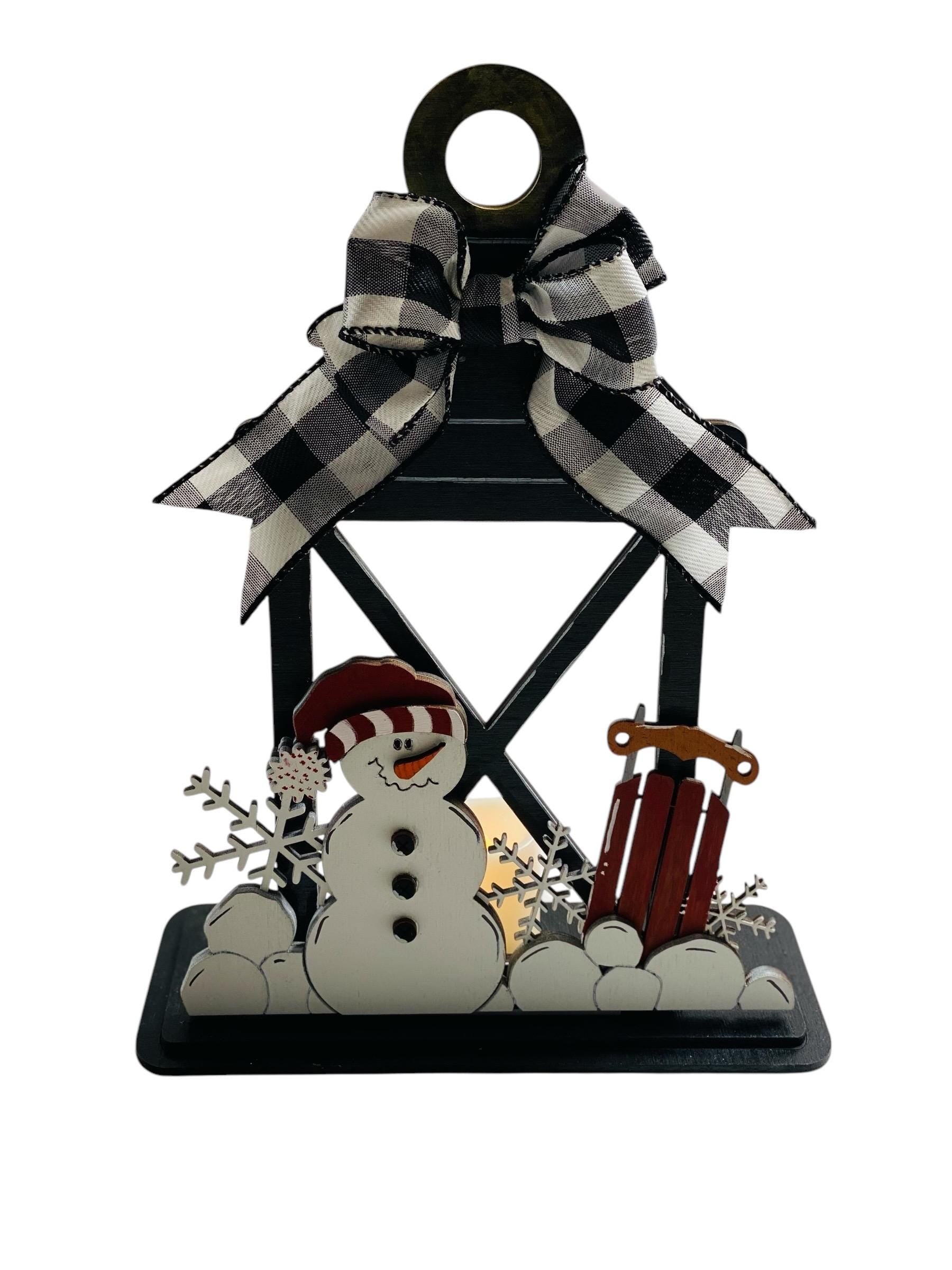Add On Winter Snowman - Interchangeable Lantern - Stand up - Door Sign