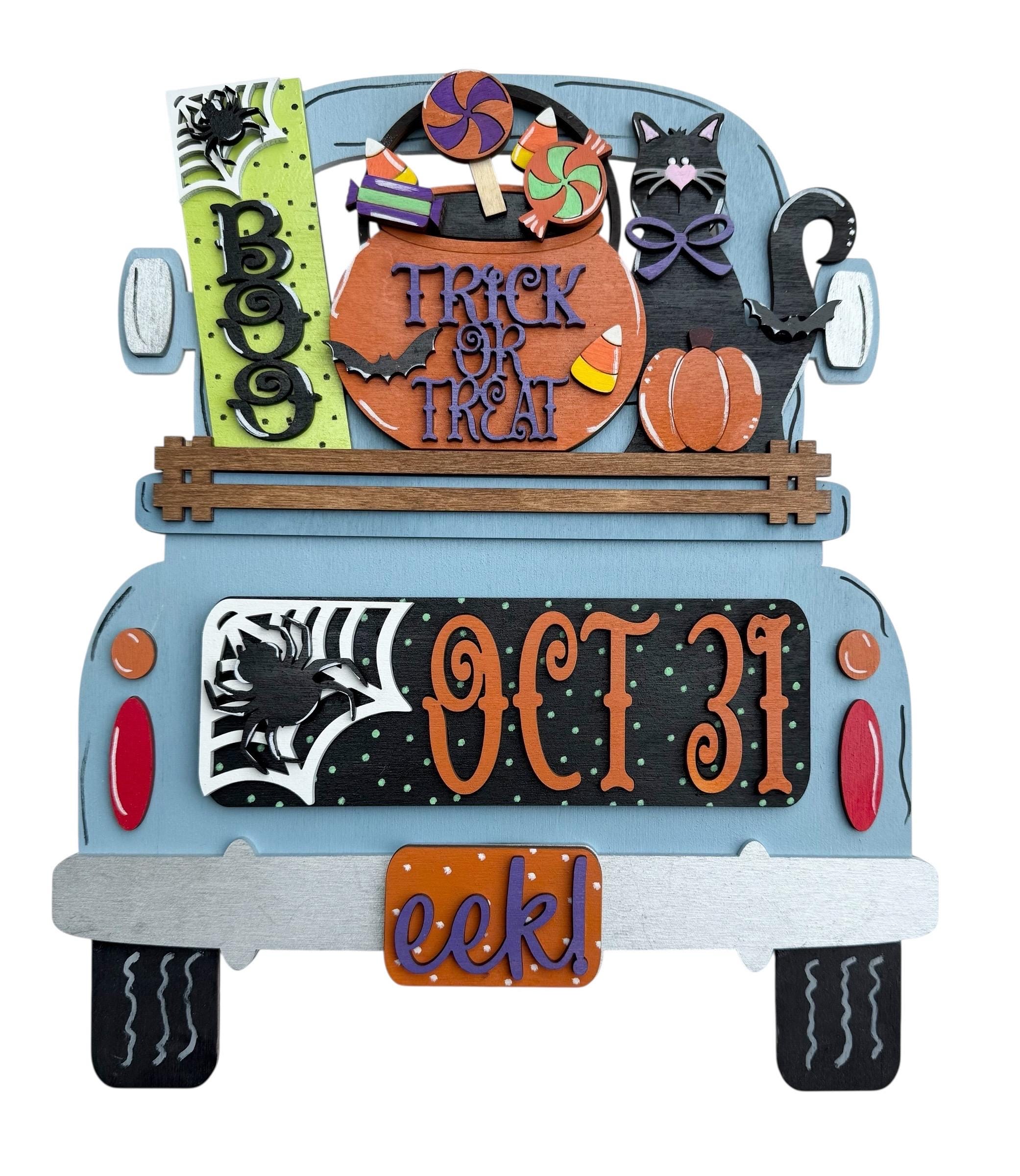 Add On Halloween Trick or Treat Set - Interchangeable- Vintage Truck - Stand up - Door Sign