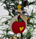 Teacher’s Apple -  Christmas - Teacher Appreciation- Money or Gift Card Holder - Wooden Ornament