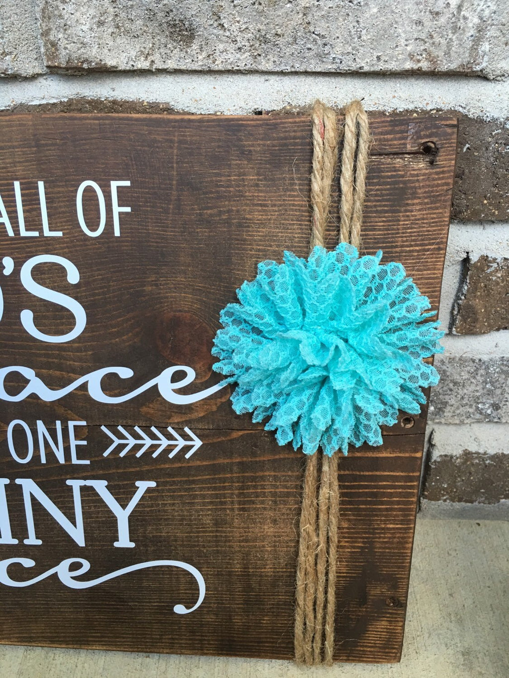 Rustic Nursery Wooden Sign "All Of God's Grace In One Tiny Face"