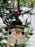 Snowman -  Christmas Money or Gift Card Holder - Wooden Ornament