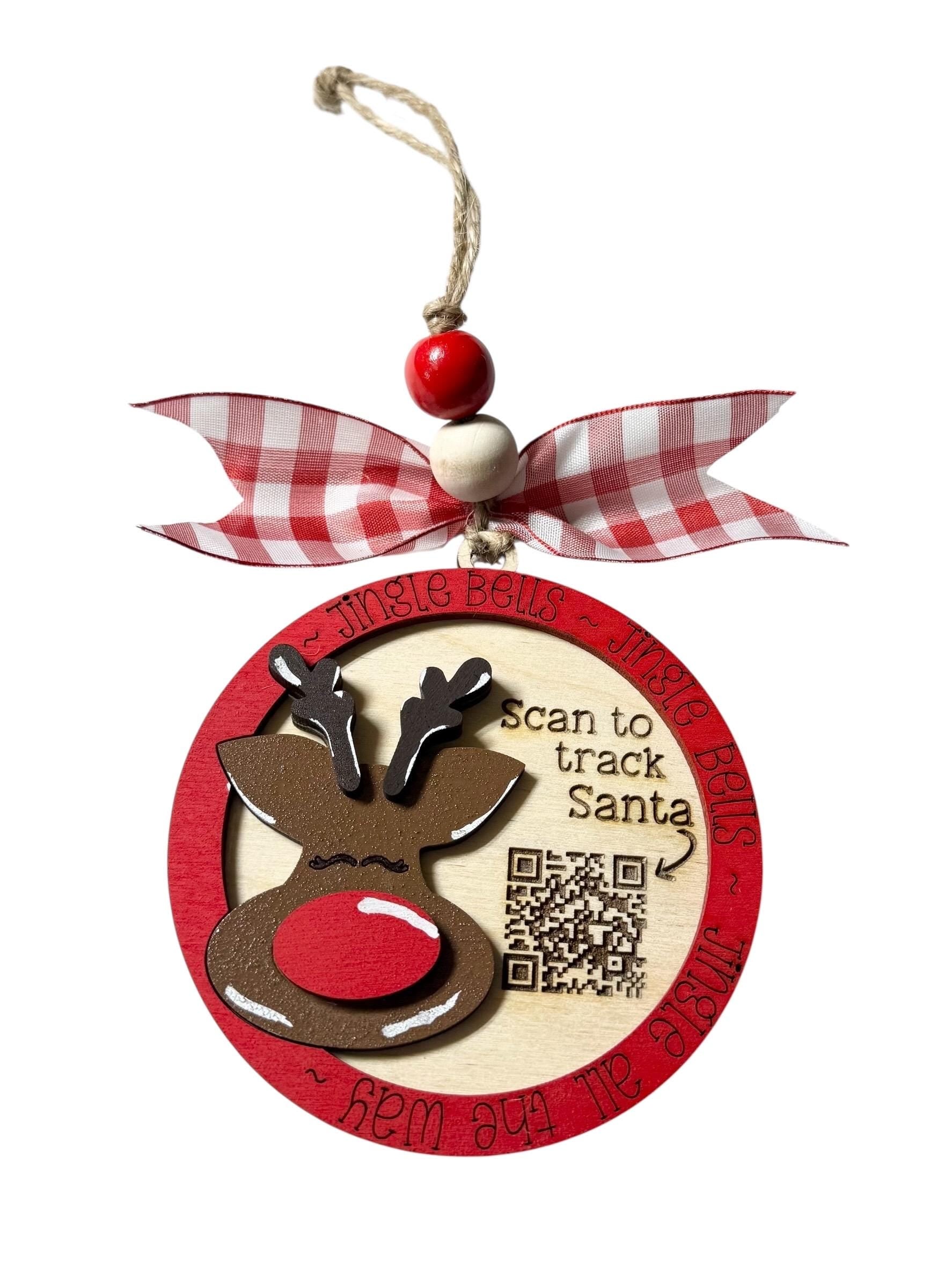 Reindeer - Santa Tracker  - QR Code - Magical Christmas Ornament