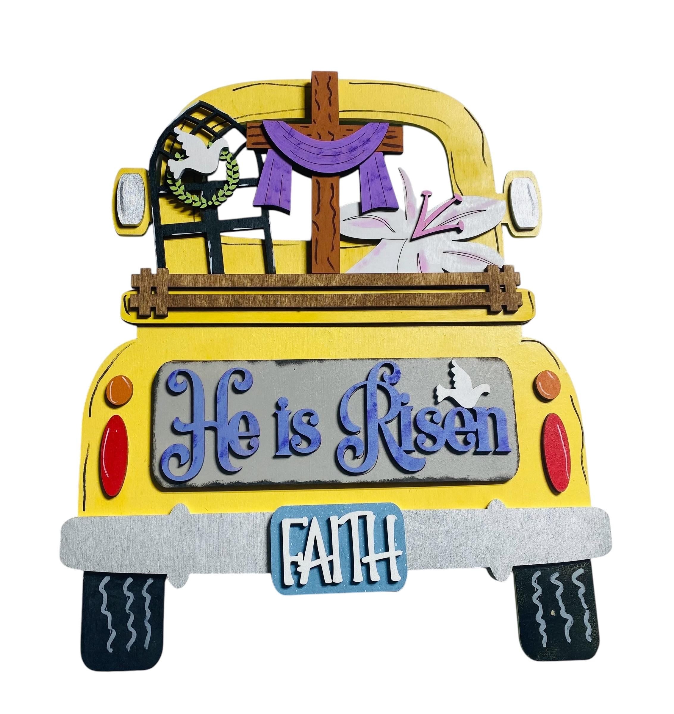Add On Easter - Religious Set - Interchangeable- Vintage Truck - Stand up - Door Sign