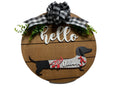 Add on Outfit for Dachshund Doxie - Alabama Rolltide - Football - Weiner Dog - Large Round Wooden Shiplap Door Hanger / Wreath / Sign