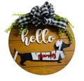 Add on Outfit for Dachshund Doxie - Halloween- Mummy - Weiner Dog - Large Round Wooden Shiplap Door Hanger / Wreath / Sign