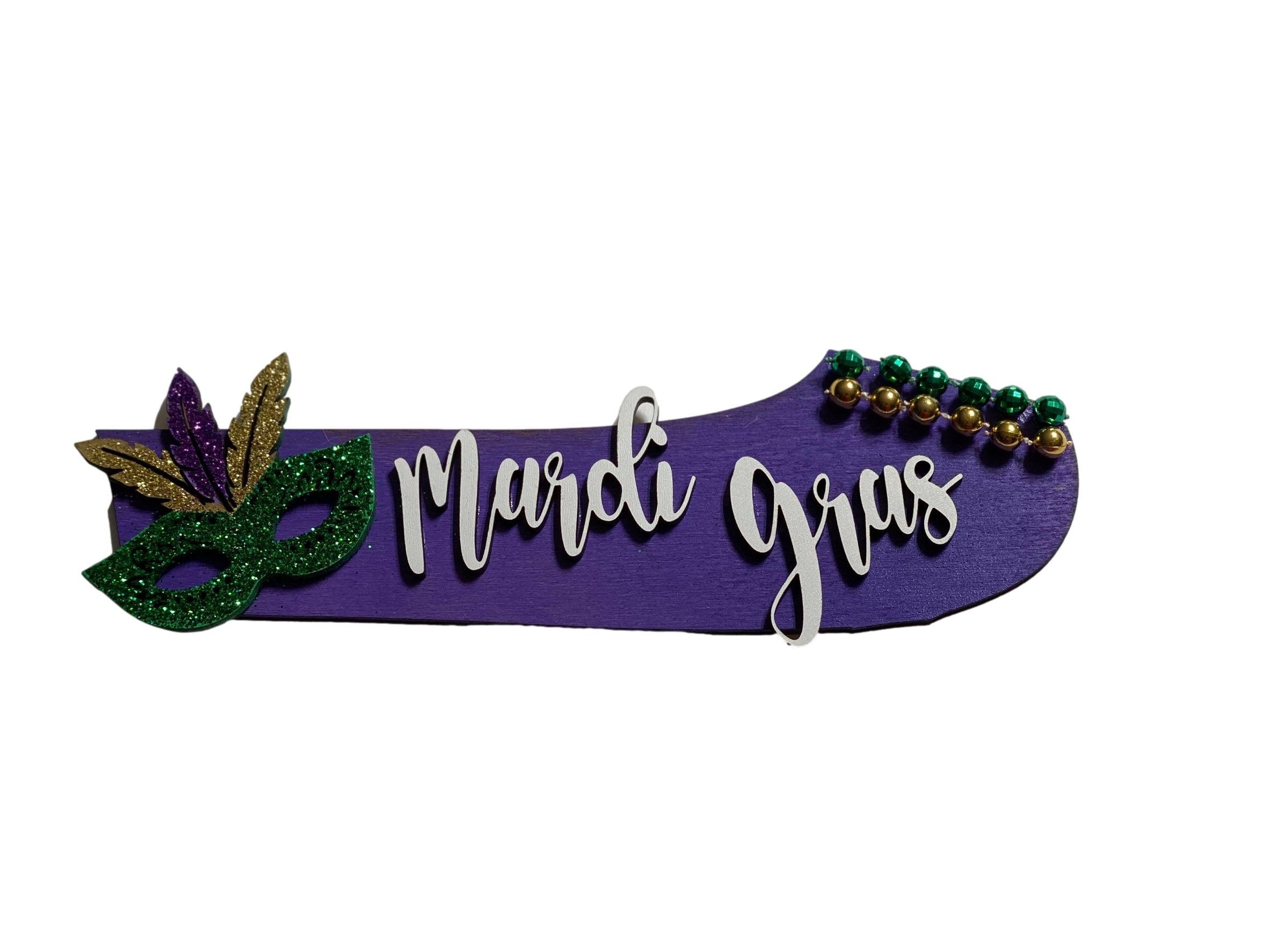 Add on Outfit for Dachshund Doxie - Corgi -  Mardi Gras - Large Round Wooden Shiplap Door Hanger / Wreath / Sign